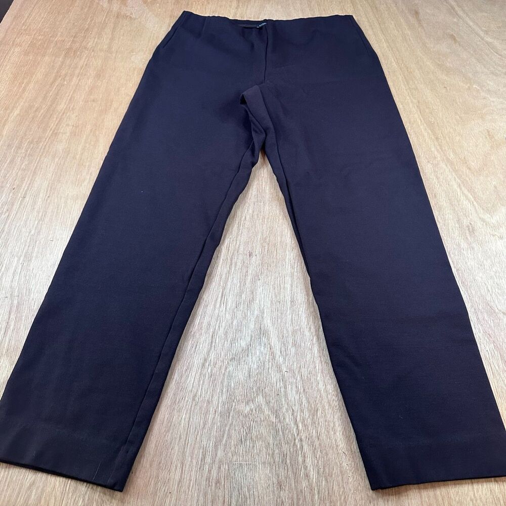 Eileen Fisher Dark Brown Straight Leg Pants Womens M Stretch Career